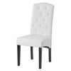 Dining PU Chair with Solid Wood Legs, 18.11&quot; L x 24.01&quot; W x 40.95&quot; H White