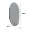 35 Inch Modern Oval Hanging Accent Wall Mirror with Metal Frame; Silver; DunaWest