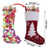 4 Pack 18inch Christmas Stockings Large Xmas Red And White Snowflake Reindeer Antelope Christmas Tre