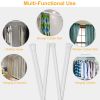 Tension Curtain Rod Spring Load Adjustable Curtain Pole Heavy-Duty Steel 4 Sizes for Bathroom Wardrobe Kitchen Balcony 50cm