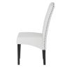 Dining PU Chair with Solid Wood Legs, 18.11&quot; L x 24.01&quot; W x 40.95&quot; H White