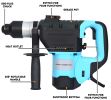 Rotary Hammer 1100W 1-1/2" SDS Plus Rotary Hammer Drill 3 Functions(Blue + Black)