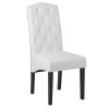 Dining PU Chair with Solid Wood Legs, 18.11&quot; L x 24.01&quot; W x 40.95&quot; H White