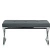 Luxury modern Sofa Bench buttons living room PU seat ottoman bench with chrome legs(set of 1)