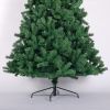 7.5FT  Artificial Christmas Tree Full Natural Spruce PVC Fir Tree Foldable Metal Stand Unlit Green