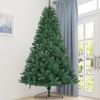 7.5FT  Artificial Christmas Tree Full Natural Spruce PVC Fir Tree Foldable Metal Stand Unlit Green