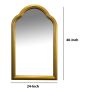 Arched Top Handcrafted Metal Encased Accent Wall Mirror; Antique Gold; DunaWest