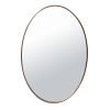 35 Inch Oval Hanging Accent Wall Mirror with Metal Frame; Matte Gold; DunaWest