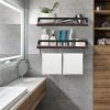 2X Heavy Duty Floating Wall Mounted Shelf Wooden Shelves Storage Kitchen Rack Display