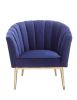 Colla Accent Chair in Midnight Blue Velvet & Gold