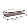 2X Heavy Duty Floating Wall Mounted Shelf Wooden Shelves Storage Kitchen Rack Display