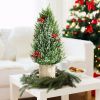 18.5" Snowy Tabletop Christmas Tree w/ 170 PE Branch Tips & Pulp Base