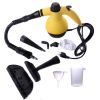 Handheld Pressurized Steam Cleaner with 9-Piece Accessory Set, Multifunctional Steam Cleaning for Car, Home, Bedroom, Chemical-Free, Yellow XH