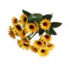 3 Bouquet 15 Heads 7 Branches Artificial Faux Silk Sunflower Home Party Decor