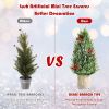 18.5" Snowy Tabletop Christmas Tree w/ 170 PE Branch Tips & Pulp Base