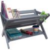 Lipper Kids' Book Caddy With Shelf, Gray