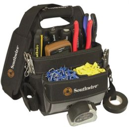 Southwire BAGESP Carrying Case Tools, Screw, Tape Measure, Hammer, Flashlight, Wire, Accessories - Black