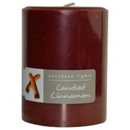 Candied Cinnamon By  One 3x4 Inch Pillar Candle.  Burns Approx. 80 Hrs. For Anyone