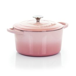 Crock-Pot Artisan 2 Piece 5 Quarts Enamled Cast Iron Dutch Oven in Blush Pink