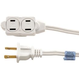 GE JASHEP51937 3-Outlet Polarized Indoor Extension Cord with Twist-to-Close Outlet Covers (6 Feet)