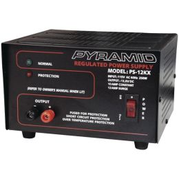 Pyramid Car Audio PS12KX Gold Series Bench Power Supply (250 Watts Input, 10 Amp Constant)