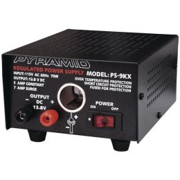 Pyramid Car Audio PS9KX Gold Series Bench Power Supply (70 Watts Input, 5 Amps Constant)