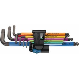 Wera Hex-Plus Color Coded Metric Long Shaft with Hold Function L-Key 9 Piece Set