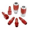 ColorConnex Coupler and Plug Kit Type D 1/4" NPT 1/4" Body Red 7-Piece