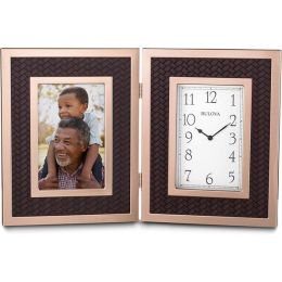 Bulova B1867 Scottsdale Picture Frame Clock, Rose Gold-Tone