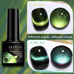 LILYCUTE 7ml 9D Cat Magnetic Gel Nail Polish Laser Magnet Semi Permanent Soak Off UV LED Manicure For Nail Art Gel Varnish (Color: LC-R06)