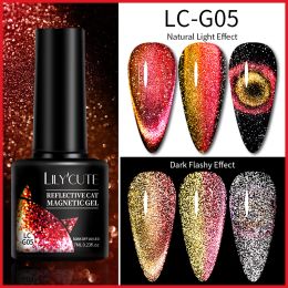 LILYCUTE 7ml 9D Cat Magnetic Gel Nail Polish Laser Magnet Semi Permanent Soak Off UV LED Manicure For Nail Art Gel Varnish (Color: LC-G05)