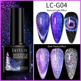 LILYCUTE 7ml 9D Cat Magnetic Gel Nail Polish Laser Magnet Semi Permanent Soak Off UV LED Manicure For Nail Art Gel Varnish (Color: LC-G04)