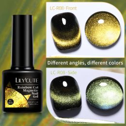 LILYCUTE 7ml 9D Cat Magnetic Gel Nail Polish Laser Magnet Semi Permanent Soak Off UV LED Manicure For Nail Art Gel Varnish (Color: LC-R08)