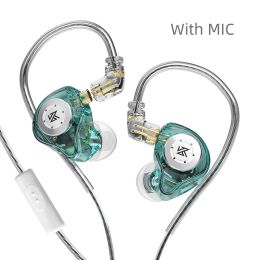 Earphones Bass Earbuds In Ear Monitor Headphones Sport Noise Cancelling HIFI Headset (Color: EDX pro cyan mic)