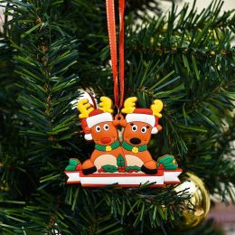 New Elk Pendant Ornament Decoration Christmas Tree Decorations Ornament Family Outdoor Xmas Hanging (size: 2 Elks Pvc)