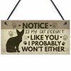 1Pcs Wooden Hanging Pendant Tags Cute Cat Pets Carved Door Tag Friendship Sign Cat Lovers