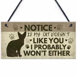 1Pcs Wooden Hanging Pendant Tags Cute Cat Pets Carved Door Tag Friendship Sign Cat Lovers (Color: 7)