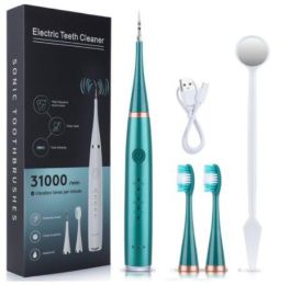 Ultrasonic Dental Scaler Teeth Whitening Electric Dental Calculus Remover Teeth Whitener Oral Care Ultrasonic Dental Cleaner (Color: Basic style green)