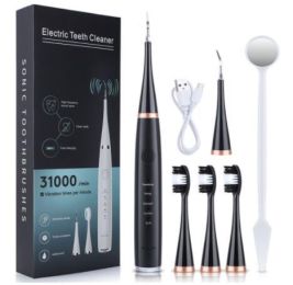 Ultrasonic Dental Scaler Teeth Whitening Electric Dental Calculus Remover Teeth Whitener Oral Care Ultrasonic Dental Cleaner (Color: Premium style black)