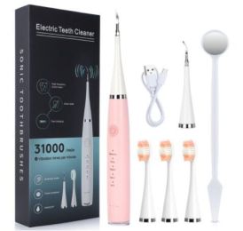 Ultrasonic Dental Scaler Teeth Whitening Electric Dental Calculus Remover Teeth Whitener Oral Care Ultrasonic Dental Cleaner (Color: Premium style pink)