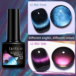 LILYCUTE 7ml 9D Cat Magnetic Gel Nail Polish Laser Magnet Semi Permanent Soak Off UV LED Manicure For Nail Art Gel Varnish (Color: LC-R03)