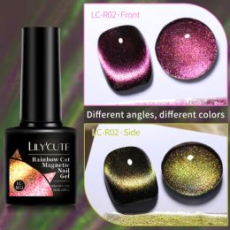 LILYCUTE 7ml 9D Cat Magnetic Gel Nail Polish Laser Magnet Semi Permanent Soak Off UV LED Manicure For Nail Art Gel Varnish (Color: LC-R02)