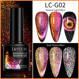 LILYCUTE 7ml 9D Cat Magnetic Gel Nail Polish Laser Magnet Semi Permanent Soak Off UV LED Manicure For Nail Art Gel Varnish (Color: LC-G02)