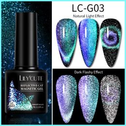 LILYCUTE 7ml 9D Cat Magnetic Gel Nail Polish Laser Magnet Semi Permanent Soak Off UV LED Manicure For Nail Art Gel Varnish (Color: LC-G03)