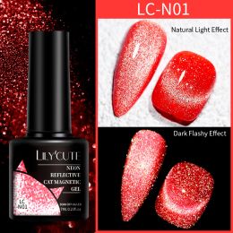 LILYCUTE 7ml 9D Cat Magnetic Gel Nail Polish Laser Magnet Semi Permanent Soak Off UV LED Manicure For Nail Art Gel Varnish (Color: LC-N01)