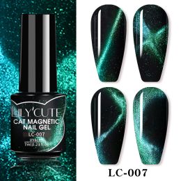 LILYCUTE 7ml 9D Cat Magnetic Gel Nail Polish Laser Magnet Semi Permanent Soak Off UV LED Manicure For Nail Art Gel Varnish (Color: LC-007)