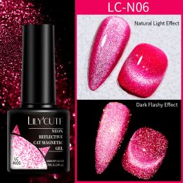 LILYCUTE 7ml 9D Cat Magnetic Gel Nail Polish Laser Magnet Semi Permanent Soak Off UV LED Manicure For Nail Art Gel Varnish (Color: LC-N06)