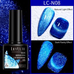 LILYCUTE 7ml 9D Cat Magnetic Gel Nail Polish Laser Magnet Semi Permanent Soak Off UV LED Manicure For Nail Art Gel Varnish (Color: LC-N08)