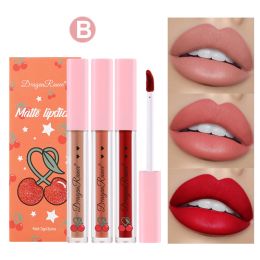 6 Pieces Lip Gloss Stain Long Lasting Liquid Lipstick Fashion Makeup Cosmetics Easy Apply Non-Stick Cup Waterproof Lip Gloss Set (Color: D4-3PCS1)