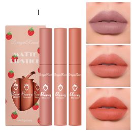 6 Pieces Lip Gloss Stain Long Lasting Liquid Lipstick Fashion Makeup Cosmetics Easy Apply Non-Stick Cup Waterproof Lip Gloss Set (Color: C1-3PCS)